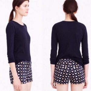 J. Crew heart print shorts, size 4, EUC